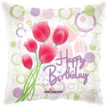 Birthday Tulips Pink Clear