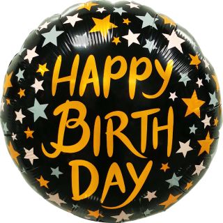 HBD Gold & Silver Stars