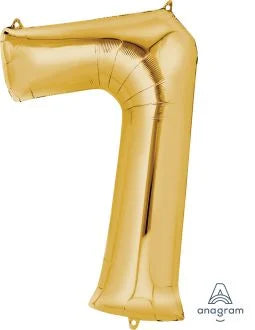 Gold Number 7 Balloon