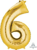 Gold Number 6 Balloon