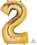 Gold Number 2 Balloon