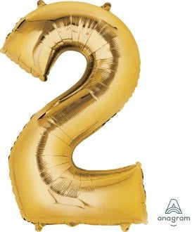 Gold Number 2 Balloon