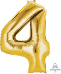 Gold  Number 4 Balloon