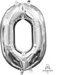 Silver Number 0 Balloon