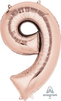 Rose Gold Number 9 Balloon