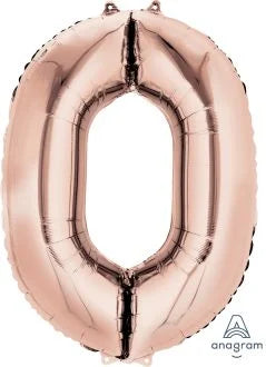 Rose Gold Number 0 Balloon