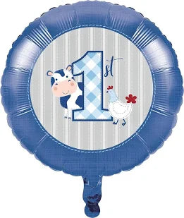Farm Boy 1st Birthday Balloon