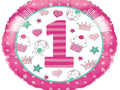 Doodle Girl 1st Birthday Balloon