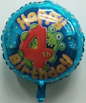 Age 4 Alien Birthday Balloon
