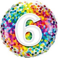 Rainbow Confetti 6 Balloon