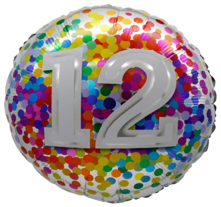 Rainbow Confetti 12 Balloon