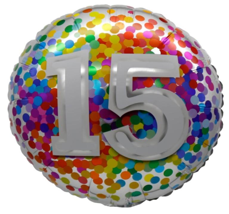 Rainbow Confetti 15 Balloon
