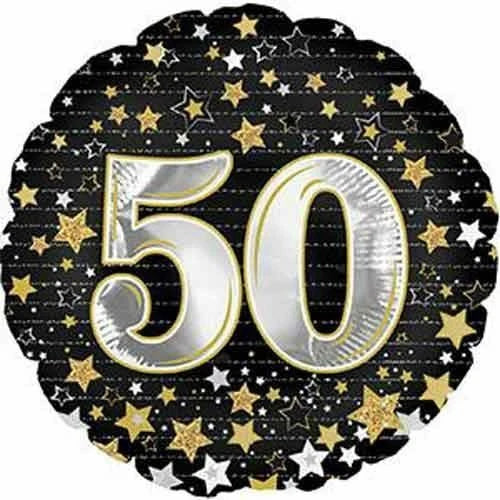 Gold Stars 50 Balloon