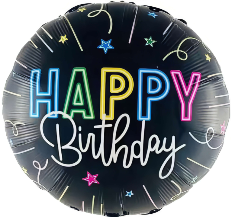HBD Neon Balloons