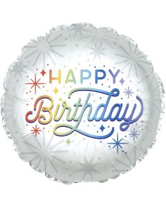 Happy Birthday Retro Rainbow Balloon