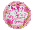 Happy Birthday Mom Banner & Flowers