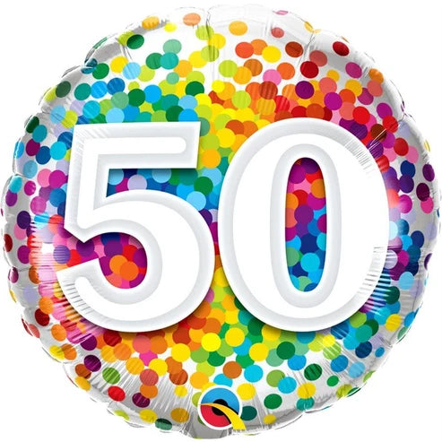 Rainbow Confetti 50 Balloon