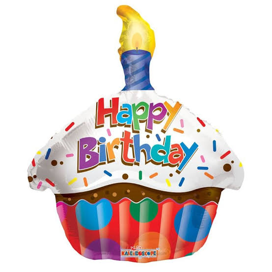 Birthday Cupcake With Candle Balloon