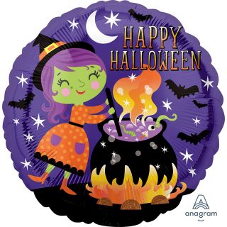 Halloween Witch & Cauldron