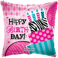 Bday Candles & Stripes Square
