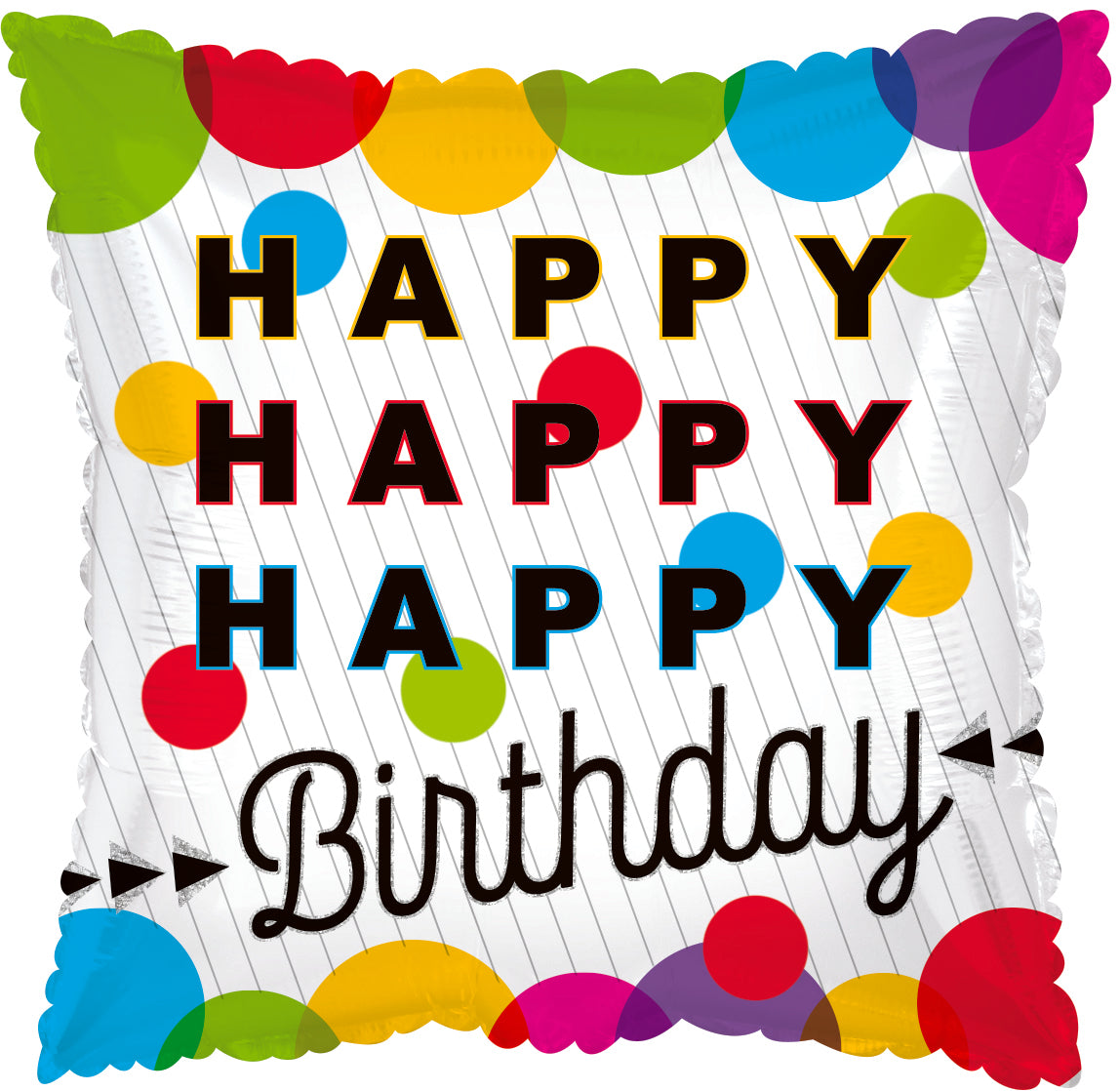 Happy Happy Happy Birthday Balloon